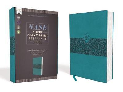 Nasb, Super Giant Print Reference Bible, Leathersoft, Teal, Red Letter Edition, 1995 Text, Comfort Print - Zondervan