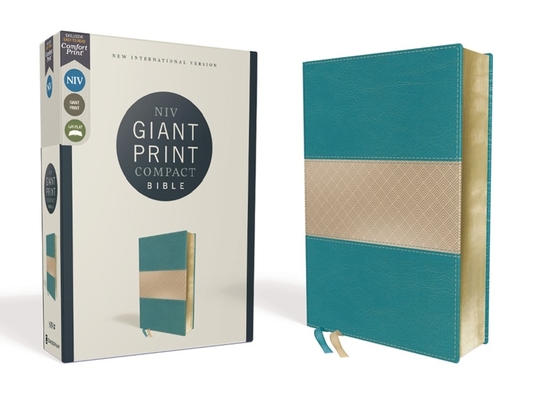 Niv, Giant Print Compact Bible, Leathersoft, Teal, Red Letter Edition, Comfort Print - Zondervan