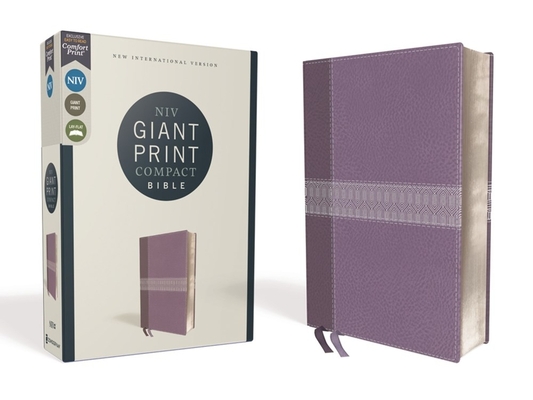 Niv, Giant Print Compact Bible, Leathersoft, Purple, Red Letter Edition, Comfort Print - Zondervan