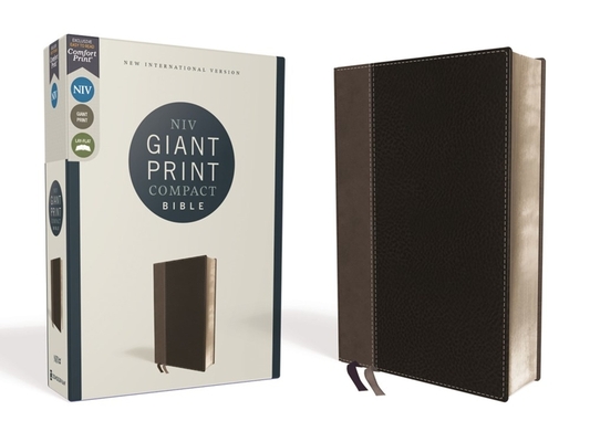 Niv, Giant Print Compact Bible, Leathersoft, Black, Red Letter Edition, Comfort Print - Zondervan