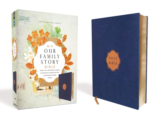 Niv, Our Family Story Bible, Cloth Over Board, Navy, Red Letter Edition, Comfort Print: Capture Your Generation's Legacy with Memory-Creating Activiti - Zondervan