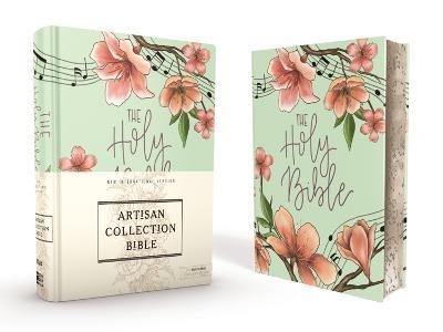 Niv, Artisan Collection Bible, Cloth Over Board, Turquoise Floral, Designed Edges Under Gilding, Red Letter Edition, Comfort Print - Zondervan