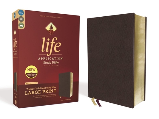 Niv, Life Application Study Bible, Third Edition, Large Print, Bonded Leather, Burgundy, Red Letter Edition - Zondervan