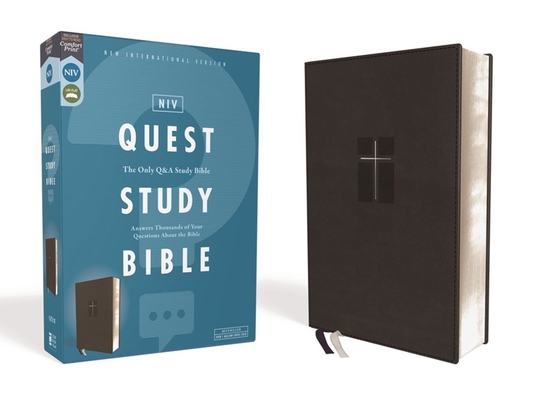 Niv, Quest Study Bible, Leathersoft, Black, Comfort Print: The Only Q and A Study Bible - Christianity Today Intl