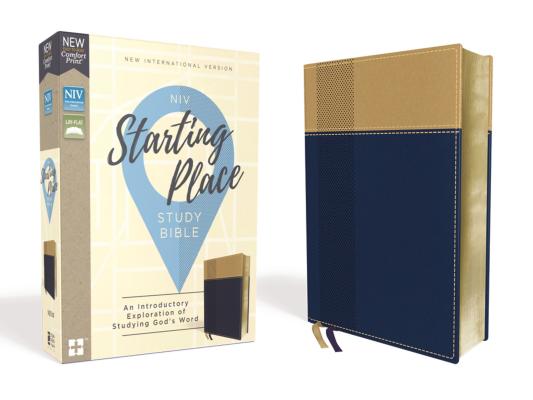 Niv, Starting Place Study Bible, Leathersoft, Blue/Tan, Comfort Print: An Introductory Exploration of Studying God's Word - Zondervan