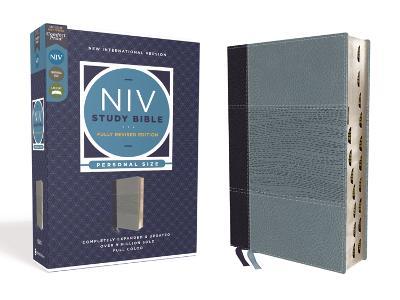 NIV Study Bible, Fully Revised Edition, Personal Size, Leathersoft, Navy/Blue, Red Letter, Thumb Indexed, Comfort Print - Kenneth L. Barker