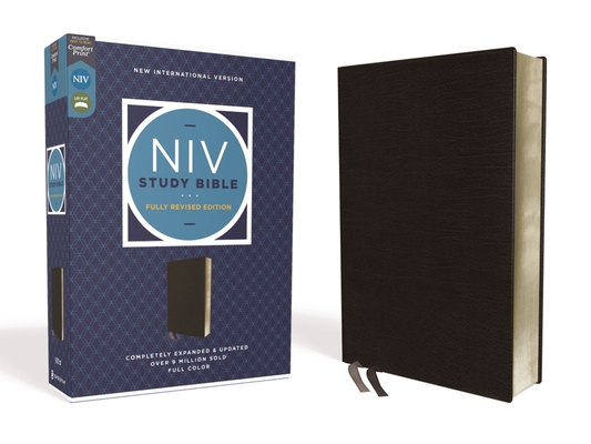 NIV Study Bible, Fully Revised Edition, Bonded Leather, Black, Red Letter, Comfort Print - Kenneth L. Barker
