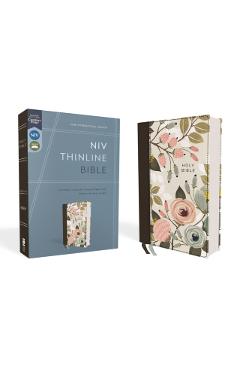 Niv, Thinline Bible, Cloth Over Board, Floral, Red Letter Edition, Comfort Print - Zondervan