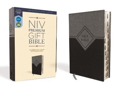 Niv, Premium Gift Bible, Leathersoft, Black/Gray, Red Letter Edition, Indexed, Comfort Print - Zondervan