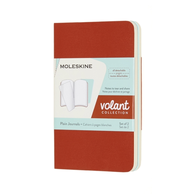 Moleskine Volant Journal, Xs, Plain, Coral Orange/Aquamarine Blue (2.5 X 4.25) - Moleskine