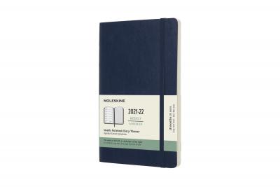 Moleskine 2021-2022 Weekly Planner, 18m, Large, Sapphire Blue, Soft Cover (5 X 8.25) - Moleskine