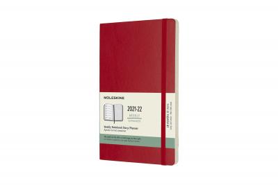 Moleskine 2021-2022 Weekly Planner, 18m, Large, Scarlet Red, Soft Cover (5 X 8.25) - Moleskine