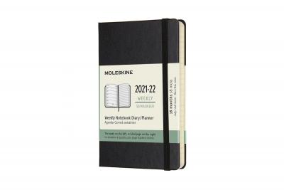 Moleskine 2021-2022 Weekly Planner, 18m, Pocket, Black, Hard Cover (3.5 X 5.5) - Moleskine
