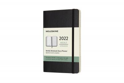 Moleskine 2022 Weekly Planner, 12m, Pocket, Black, Soft Cover (3.5 X 5.5) - Moleskine