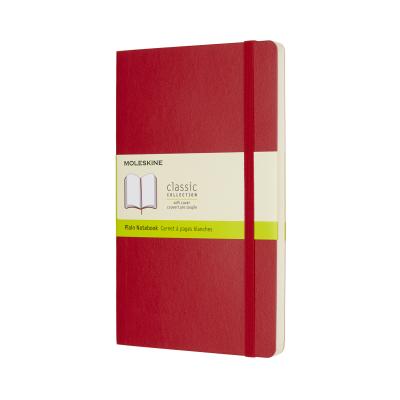 Moleskine Classic Notebook, Large, Plain, Scarlet Red, Soft Cover (5 X 8.250) - Moleskine