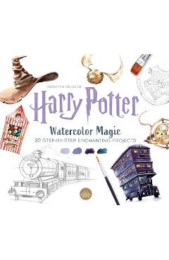 Poza produsului Harry Potter Watercolor Magic: 32 Step-By-Step Enchanting Projects (Harry Potter Crafts, Gifts for Harry Potter Fans) - Tugce Audoire