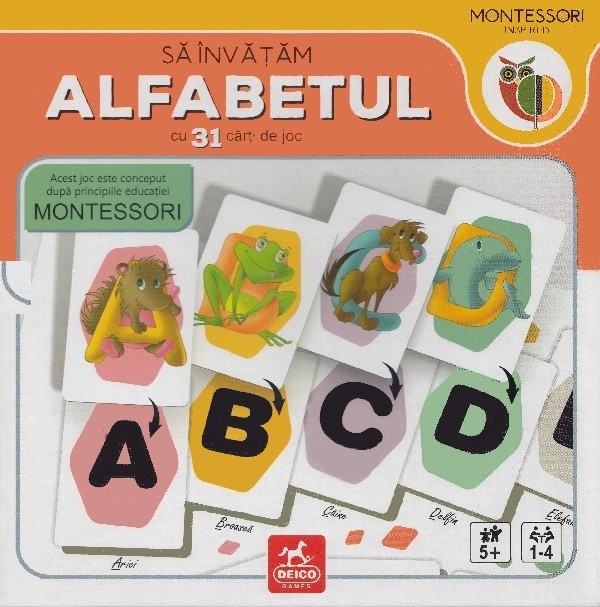 Sa invatam alfabetul cu 31 de carti de joc 5 ani+