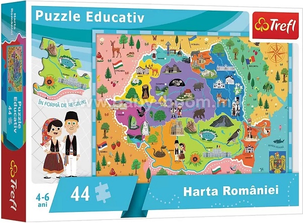 Puzzle educativ: Harta Romaniei