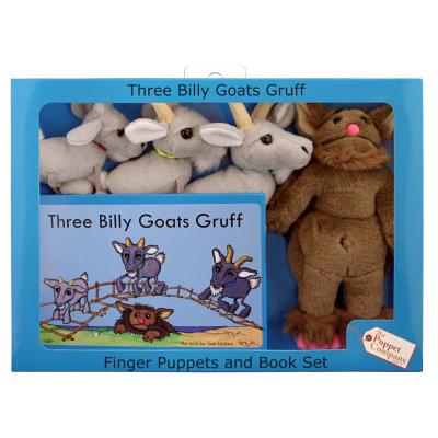 Traditional Story Sets 3 Billy Goats-W/Finger Puppets [With Plush Puppets] - The Puppet Company Ltd