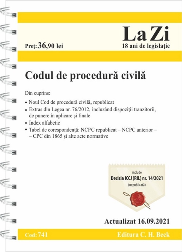 Codul de procedura civila Act.16.09.2021