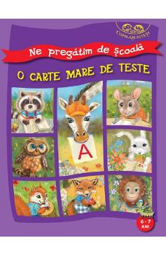 Coperta cărții 'Ne pregatim de scoala. O carte mare de teste 6-7 ani'