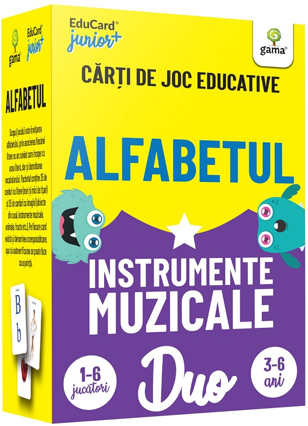 Alfabetul. Instrumente muzicale. Carti de joc educative