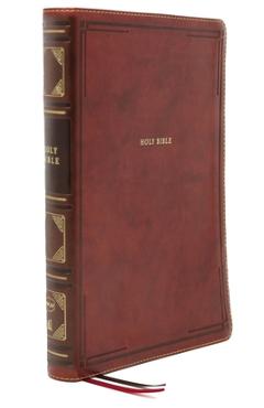 Coperta cărții 'Nkjv, Reference Bible, Center-Column Giant Print, Leathersoft, Brown, Red Letter Edition, Thumb Indexed, Comfort Print:'
