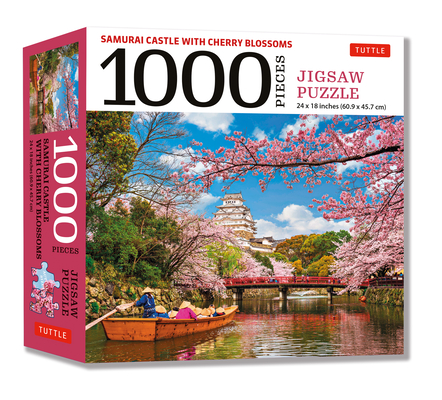Samurai Castle & Cherry Blossoms- 1000 Piece Jigsaw Puzzle: Cherry Blossoms at Himeji Castle (Finished Size 24 in X 18 In) - Tuttle Publishing
