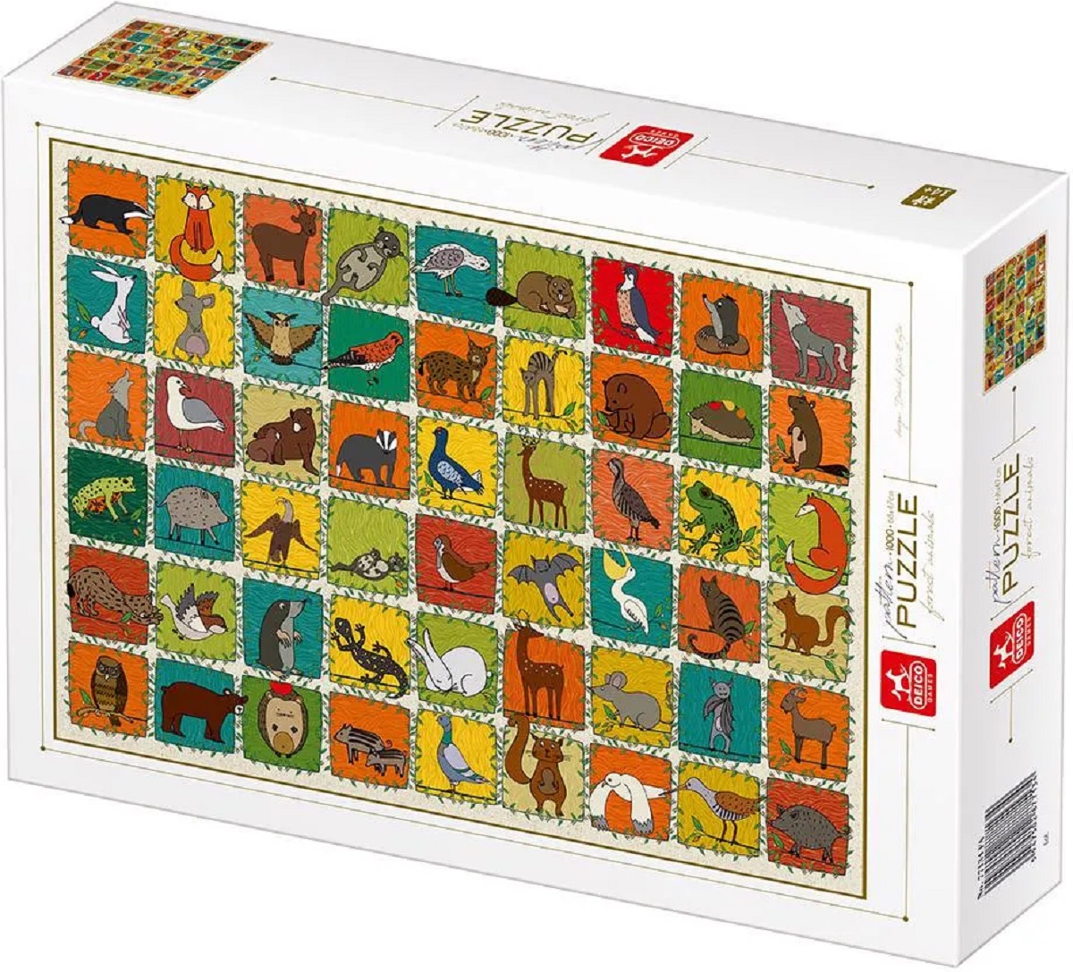 Puzzle 1000. Pattern Forest Animals. Modele cu animale din padure