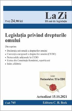 Coperta cărții Legislatia privind drepturile omului Act. 15.10.2021