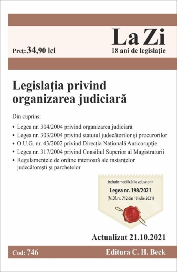 Legislatia privind organizarea judiciara Act. 21.10.2021