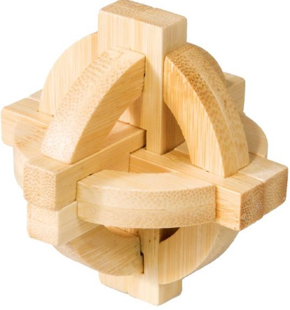 Joc logic IQ din bambus: Double Disk Puzzle 3D