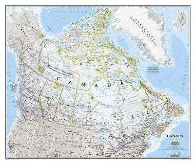 National Geographic: Canada Classic Wall Map - Laminated (38 X 32 Inches) - National Geographic Maps
