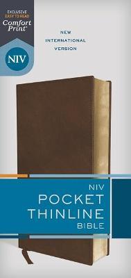 Niv, Pocket Thinline Bible, Leathersoft, Brown, Red Letter, Comfort Print - Zondervan