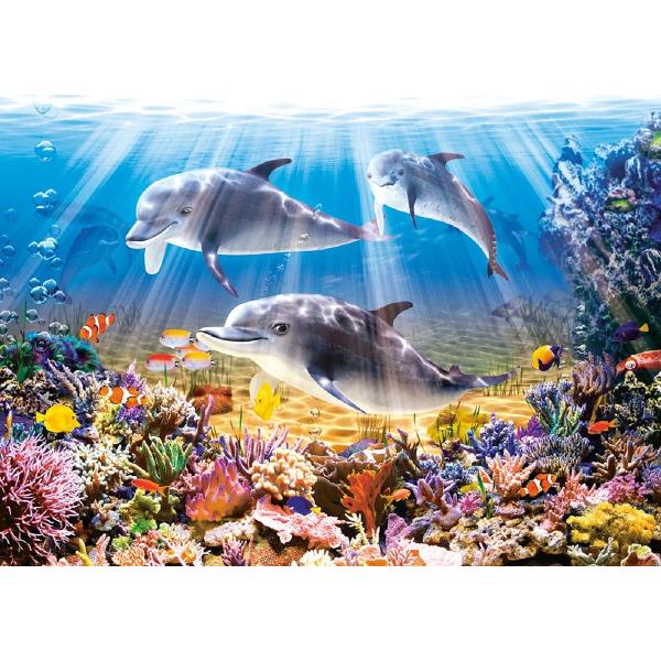 Puzzle 500. Doplphins Underwater