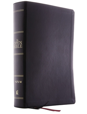 The Niv, Open Bible, Leathersoft, Black, Red Letter Edition, Comfort Print: Complete Reference System - Thomas Nelson