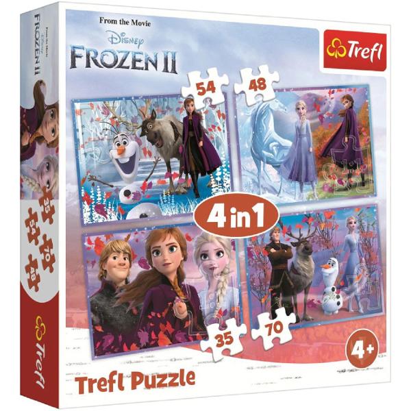 Puzzle 4 in 1. Frozen 2: Calatorie catre necunoscut