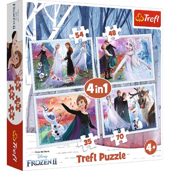 Puzzle 4 in 1. Frozen 2: Padurea magica