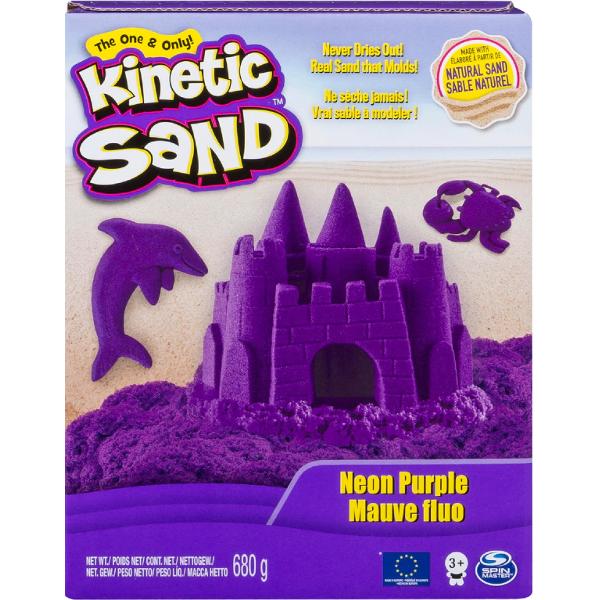 Kinetic Sand Deluze. Nisip kinetic: culori mov-neon