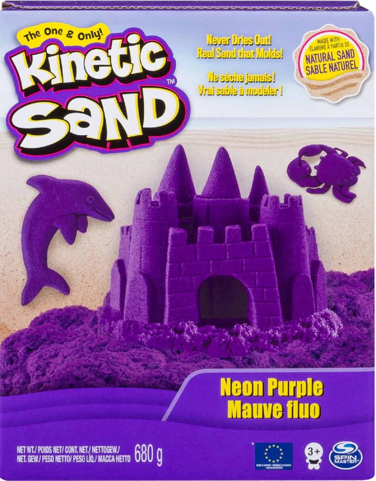 Kinetic Sand Deluze. Nisip kinetic: culori mov-neon