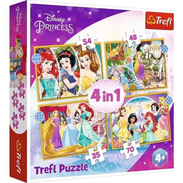 Puzzle 4 in 1. Disney Princess: Ziua fericita