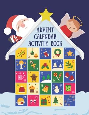 Advent Calendar Activity Book: Countdown to Christmas Workbook For Kids Ages 6-8, Mazes, Coloring Pages, Spot the Difference Puzzles, Writing a Lette - Happy Ferret Design