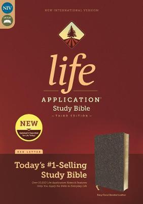 Niv, Life Application Study Bible, Third Edition, Bonded Leather, Navy Floral, Red Letter, Thumb Indexed - Zondervan