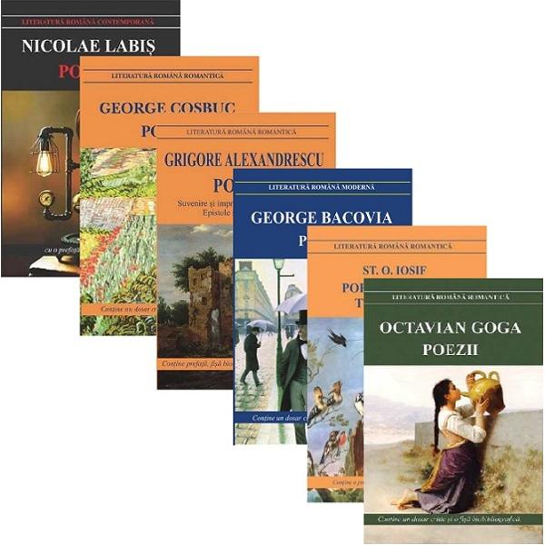 Pachet: Poezii autori romani - N. Labis, G. Cosbuc, Gr. Alexandrescu, G. Bacovia, O. Goga, St.O. Iosif