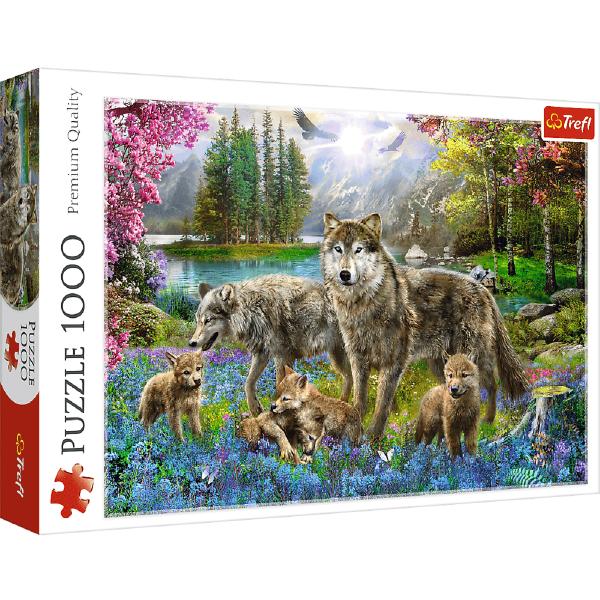 Puzzle 1000. Familie de lupi