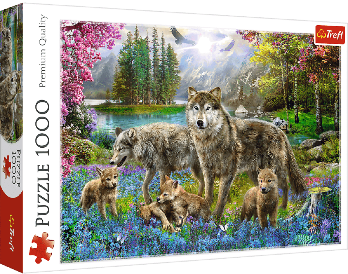 Puzzle 1000. Familie de lupi