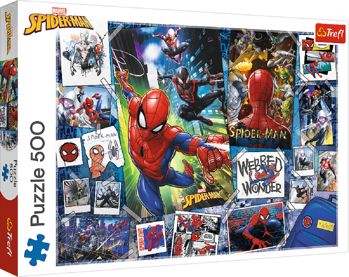 Puzzle 500. Poster cu Spiderman supereroul