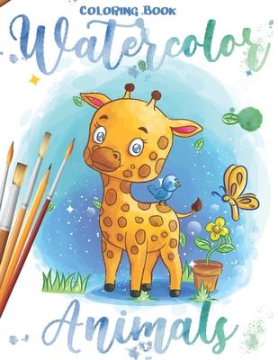 Watercolor Animals Coloring Book: For Kid Coloring & Activity, 25 Groovy, Totally Chill Animal Designs on High-Quality, Unicorn, Cat, Dinosaurs, Giraf - Carta Publishing