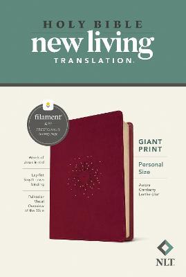 NLT Personal Size Giant Print Bible, Filament Enabled Edition (Red Letter, Leatherlike, Aurora Cranberry) - Tyndale