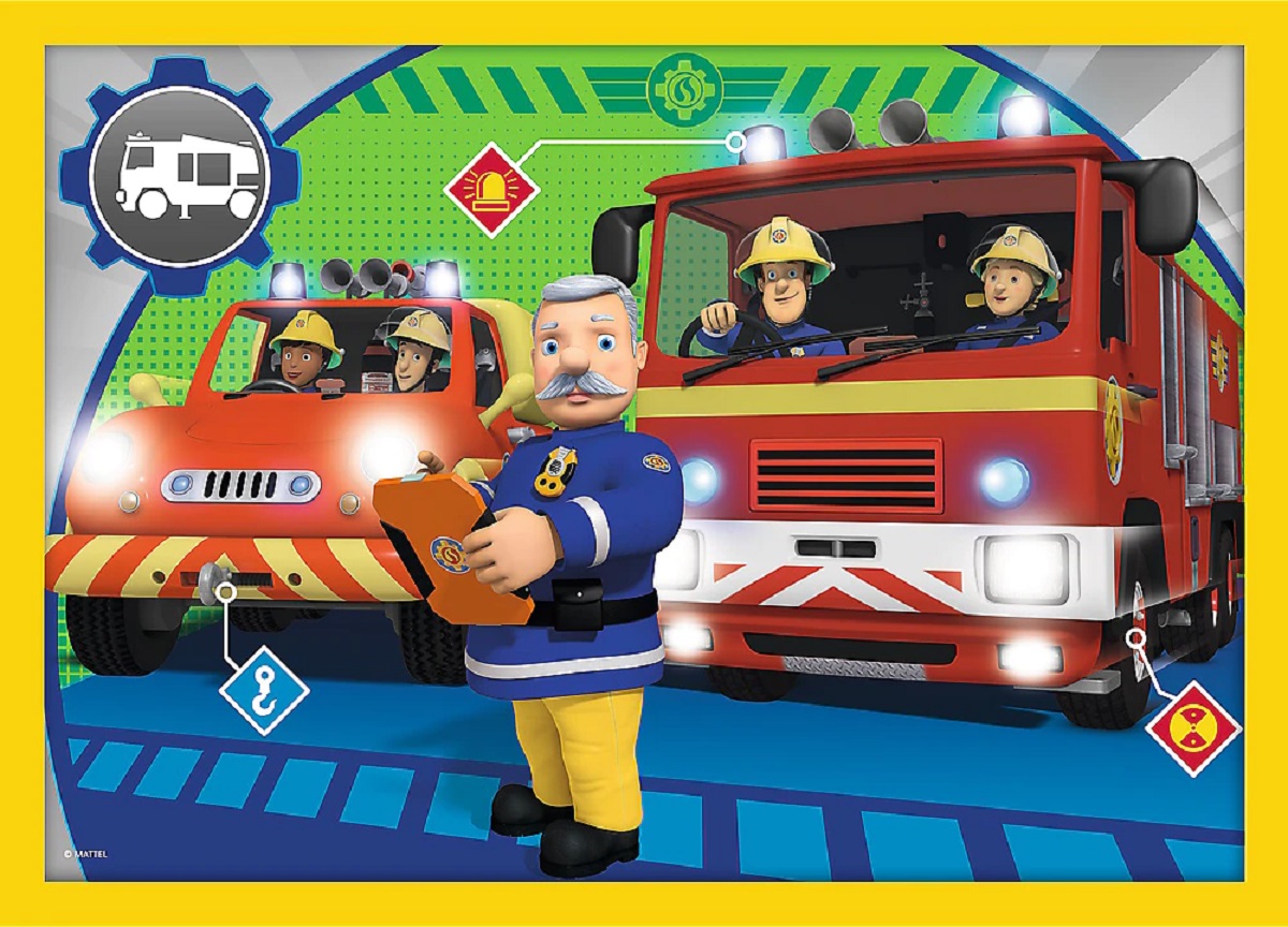 Puzzle 4 in 1. Ajutoarele pompierului Sam